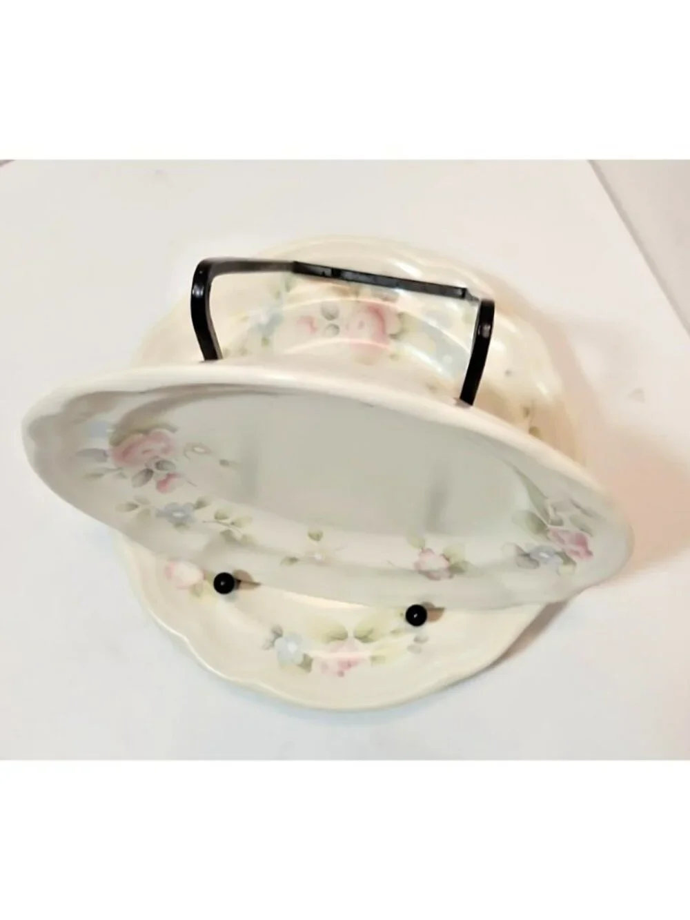 Vtg Pfaltzgraff Tea Rose Stoneware Salad Plates Set of 5 USA Made 7.25
